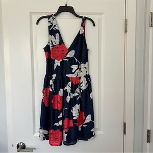Aqua Floral Print Dress